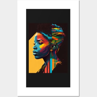 Colorful pop art style woman portrait Posters and Art